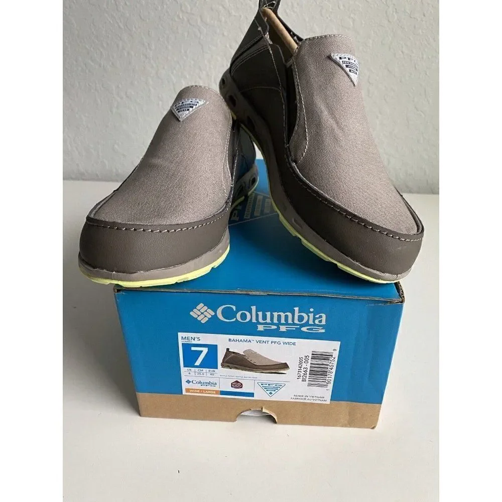Columbia‎ Men's Sz 7 Bahama PFG Series Water Boat Shoes WIDE Width Slip On Shoes